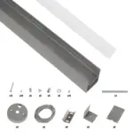 GLOBOSTAR® ALP-LINEAR BRIGHTRAIL 61776-3M Επιφανειακό / Κρεμαστό / Επιτοίχιο Προφίλ Αλουμινίου με Λευκό Γαλακτερό Πατητό Κάλυμμα για Ταινίες LED IP20 - Γκρι Ανθρακί Ματ - Μ300 x Π5 x Υ7.5cm - Image 3