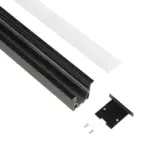 GLOBOSTAR® ALP-LINEAR RECESSA 61786-3M Χωνευτό Προφίλ Αλουμινίου με Λευκό Γαλακτερό Πατητό Κάλυμμα για Ταινίες LED IP20 - Μαύρο Ματ - Μ300 x Π3.5 x Υ4cm - Image 3