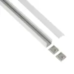 GLOBOSTAR® ALP-LINEAR GLOWTRACK 61796-3M Επιφανειακό Προφίλ Αλουμινίου με Λευκό Γαλακτερό Πατητό Κάλυμμα για Ταινίες LED IP20 - Λευκό Ματ - Μ300 x Π2 x Υ2cm - Πακέτο 5 Τεμαχίων - Image 3