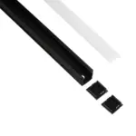 GLOBOSTAR® ALP-LINEAR GLOWTRACK 61797-3M Επιφανειακό Προφίλ Αλουμινίου με Λευκό Γαλακτερό Πατητό Κάλυμμα για Ταινίες LED IP20 - Μαύρο Ματ - Μ300 x Π2 x Υ2cm - Πακέτο 5 Τεμαχίων - Image 3