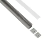 GLOBOSTAR® ALP-LINEAR GLOWTRACK 61798-3M Επιφανειακό Προφίλ Αλουμινίου με Λευκό Γαλακτερό Πατητό Κάλυμμα για Ταινίες LED IP20 - Γκρι Ανθρακί Ματ - Μ300 x Π2 x Υ2cm - Πακέτο 5 Τεμαχίων - Image 3