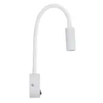 GLOBOSTAR® GOOSE 61688 Μοντέρνο Φωτιστικό Τοίχου - Απλίκα Ξενοδοχείου Reading Light LED 3W 300lm 36° AC 220-240V IP20 Θερμό Λευκό 2700K - CREE XPE Chip & TÜV SÜD Driver - Λευκό Ματ - Μ6.5 x Π15 x Υ24.5cm - 3 Χρόνια Εγγύηση - Image 5