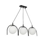 GLOBOSTAR® FLASHO 201-0111 Vintage Κρεμαστό Φωτιστικό Οροφής με Ντουί 3 x E27 AC 220-240V IP20 - Μαύρο & Λευκό - Μ73 x Π15 x Υ23cm - Image 2