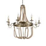 GLOBOSTAR® VICTORIAN 01405 Vintage Κρεμαστό Φωτιστικό Οροφής με Ντουί 8 x E14 AC 220-240V IP20 - Μπρούτζινο Εφέ Σκουριάς & Μπεζ - Μ87 x Π87 x Υ80cm - Image 2
