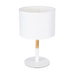 GLOBOSTAR® BRONX 01520 Μοντέρνο Επιτραπέζιο Φωτιστικό Πορτατίφ με Ντουί 1 x E27 AC 220-240V IP20 - Λευκό & Μπεζ - Μ25 x Π25 x Υ40cm - Image 2