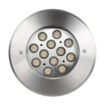GLOBOSTAR® UNDERWATERTUNI 90420 Υποβρύχιο Χωνευτό Σποτ για Σιντριβάνια/Πισίνες LED 12W 1080lm 30° DC 24V Αδιάβροχο IP68 Θερμό Λευκό 2700K Dimmable - Bridgelux SMD Chip - Ανοξείδωτο Ατσάλι SS304 - Μ18 x Π18 x Υ11cm / Q17.5cm - 3 Χρόνια Εγγύηση - Image 3