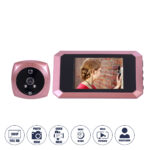 GloboStar® 86064 Επαναφορτιζόμενη Ψηφιακή Έξυπνη Camera Εξώπορτας 90° Μοιρών με Έγχρωμη Οθόνη 4.1" Inches - USB - Νυχτερινή Όραση με LED IR - Κουδούνι - Ροζ - Image 2