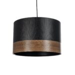 GLOBOSTAR® ZYKLUS 203-0101 Μοντέρνο Κρεμαστό Φωτιστικό Οροφής με Ντουί 1 x E27 AC 220-240V IP20 - Μαύρο & Καφέ - Μ36 x Π36 x Υ25cm - Image 2