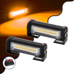 GloboStar® 85027 PRO Series ΣΕΤ 2 x Μπάρες Σήμανσης Οχήματος Οδικής Βοήθείας για Αυτοκίνητα & Φορτηγά 13 Προγραμμάτων Φωτισμού LED CREE CXB COB 18W DC 10-30V Αδιάβροχο IP65 Πορτοκαλί - Image 2