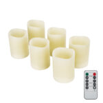 GLOBOSTAR® FIREFLAME 79566 Διακοσμητικό Κερί Παραφίνης με Εφέ Κινούμενης Φλόγας & IR Ασύρματο Χειριστήριο LED 0.5W 25lm 180° DC 3V με 2xAA Μπαταρίες IP20 Θερμό Λευκό 2700K Dimmable - Μπεζ - Μ7.6 x Π7.6 x Υ10cm - Πακέτο 6 Τεμαχίων - 2 Χρόνια Εγγύηση - Image 2