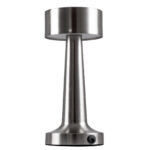 GloboStar® BELLA 76504 Επαναφορτιζόμενο Επιτραπέζιο Φωτιστικό Πορτατίφ LED 1.5W 105lm 120° DC 5V IP44 Θερμό Λευκό 2700K Dimmable Ασημί Αλουμίνιο - Μ9 x Π9 x Υ21cm - 2 Xρόνια Εγγύηση - Image 2