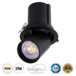 GLOBOSTAR® VIRGO-B 60312 Χωνευτό Κινούμενο Downlight Σποτ LED 20W 2600lm 36° AC 220-240V IP20 Φυσικό Λευκό 4500K - Bridgelux COB Chip & TÜV SÜD Driver - Μαύρο Ματ - Μ13.5 x Π13.5 x Υ14cm / Q11.5cm - 5 Χρόνια Εγγύηση - Image 2