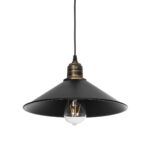 GLOBOSTAR® FERRO 203-0082 Μοντέρνο Κρεμαστό Φωτιστικό Οροφής με Ντουί 1 x E27 AC 220-240V IP20 - Μαύρο & Μπρούτζινο - Μ30 x Π30 x Υ15cm - Image 2