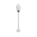 GloboStar® VITRO 203-0202 Vintage Επιδαπέδιο Φωτιστικό Κολωνάκι Κήπου  Μονόφωτο 1 x E27 IP44 Λευκό & Διάφανο Πλαστικό - Μ17 x Π17 x Υ100cm - Image 2