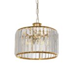GLOBOSTAR® GLAMOROUS 203-0094 Κλασικό Κρεμαστό Φωτιστικό Οροφής με Ντουί 3 x E27 AC 220-240V IP20 - Χρυσό & Διάφανο - Μ28 x Π28 x Υ21.5cm - Image 2