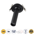 GLOBOSTAR® DALE 60371 Χωνευτό Κινούμενο Downlight Σποτ LED 5W 500lm 36° AC 220-240V IP20 Θερμό Λευκό 2700K - Bridgelux COB Chip & TÜV SÜD Driver - Μαύρο Ματ - Μ6.8 x Π6.8 x Υ10cm / Q5.5cm - 5 Χρόνια Εγγύηση - Image 2