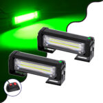 GloboStar® 85025 PRO Series ΣΕΤ 2 x Μπάρες Σήμανσης Οχήματος Πυροσβεστικής για Αυτοκίνητα & Φορτηγά 13 Προγραμμάτων Φωτισμού STROBE LED CREE CXB COB 18W DC 10-30V Αδιάβροχο IP65 Πράσινο - Image 2