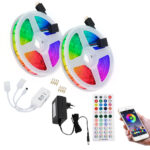 GLOBOSTAR® CHROMAWAVE 85813 Σετ Ταινίας με Τροφοδοτικό με IR Ασύρματο Χειριστήριο & Λειτουργία μέσω WiFi APP LED 72W 4320lm 120° AC 220-240V IP20 600 x SMD5050 Chip Πολύχρωμο RGB Dimmable - Sanan SMD Chip - Μ1000 x Π1 x Υ0.3cm - Δύο Ρολά 5 Μέτρων - 2 Χρόνια Εγγύηση - Image 2
