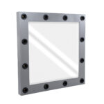 GloboStar® MAKEUP MIRROR-80x80-6 Μοντέρνος Καθρέπτης Μακιγιάζ με Πλαίσιο Φυσικού Ξύλου με Διακόπτη On/Off 12 x E27 AC220-240V - Μ80 x Π7 x Υ80cm - Γκρι Ανθρακί - Image 5