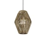 GLOBOSTAR® ARANCIA 205-0046 Boho Κρεμαστό Φωτιστικό Οροφής με Ντουί 1 x E27 AC 220-240V IP20 - Μπεζ - M26 x Π26 x Υ36cm - Image 2