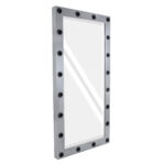 GloboStar® MAKEUP MIRROR-160x80-6 Μοντέρνος Καθρέπτης Μακιγιάζ με Πλαίσιο Φυσικού Ξύλου με Διακόπτη On/Off 20 x E27 AC220-240V - Μ80 x Π7 x Υ160cm - Γκρι Ανθρακί - Image 5