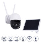 GloboStar® 86055 Αυτόνομη Ηλιακή IP Camera 1080P 2MP WiFi 350° Μοιρών - 3200mAh - Φωτοβολταϊκό Πάνελ - Νυχτερινή Όραση με LED IR - Ανιχνευτή Κίνησης - Νυχτερινή Λήψη - Αδιάβροχη IP66 - Λευκό - Image 2