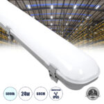 GloboStar® 60170 LED Γραμμικό Βιομηχανικό Φωτιστικό Tri-Proof 60cm 24W 2785lm 120° AC 220-240V Αδιάβροχο IP65 Μ60 x Π10.5 x Υ8cm Ψυχρό Λευκό 6000K - 3 Χρόνια Εγγύηση - Image 2