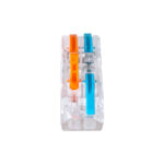 GLOBOSTAR® FAST-CONNECT 69907 Διπλή Κλέμα Ταχείας Σύνδεσης & Διακλάδωσης Καλωδίων - 2 x Είσοδοι & 2 x Έξοδοι με Συμβατή Διατομή Καλωδίων 0.08mm² έως 2.5mm² - 250V/4KV 32A Max IP20 - Διάφανο με Πορτοκαλί & Μπλε - Μ2 x Π4 x Υ1.5cm - Πακέτο 5 Τεμαχίων - Image 4