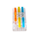 GloboStar® FAST-CONNECT 69908 Τριπλή Κλέμα Ταχείας Σύνδεσης & Διακλάδωσης Καλωδίων - 3 x Είσοδοι & 3 x Έξοδοι με Συμβατή Διατομή Καλωδίων 0.08mm² έως 2.5mm² - 250V/4KV 32A Max - Μ4 x Π4 x Υ1.5cm - Διάφανο με Πορτοκαλί, Κίτρινο & Μπλε - Πακέτο 5 Τεμαχίων - 5 Years Warranty - Image 4