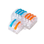 GloboStar® FAST-CONNECT 69910 Διπλή σε Εξαπλή Κλέμα Ταχείας Σύνδεσης & Διακλάδωσης Καλωδίων - 2 x Είσοδοι & 6 x Έξοδοι με Συμβατή Διατομή Καλωδίων 0.08mm² έως 2.5mm² - 250V/4KV 32A Max - Μ3.6 x Π4 x Υ1.5cm - Διάφανο με Πορτοκαλί & Μπλε - Πακέτο 5 Τεμαχίων - 5 Years Warranty - Image 3