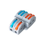GLOBOSTAR® FAST-CONNECT 69913 Διπλή σε Τετραπλή Κλέμα Ταχείας Σύνδεσης & Διακλάδωσης Καλωδίων - 2 x Είσοδοι & 4 x Έξοδοι με Συμβατή Διατομή Καλωδίων 0.08mm² έως 2.5mm² - 250V/4KV 32A Max IP20 - Γκρι με Πορτοκαλί & Μπλε - Μ2.6 x Π4 x Υ1.5cm - Πακέτο 5 Τεμαχίων - Image 3