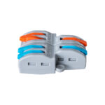 GLOBOSTAR® FAST-CONNECT 69913 Διπλή σε Τετραπλή Κλέμα Ταχείας Σύνδεσης & Διακλάδωσης Καλωδίων - 2 x Είσοδοι & 4 x Έξοδοι με Συμβατή Διατομή Καλωδίων 0.08mm² έως 2.5mm² - 250V/4KV 32A Max IP20 - Γκρι με Πορτοκαλί & Μπλε - Μ2.6 x Π4 x Υ1.5cm - Πακέτο 5 Τεμαχίων - Image 4