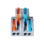 GLOBOSTAR® FAST-CONNECT 69913 Διπλή σε Τετραπλή Κλέμα Ταχείας Σύνδεσης & Διακλάδωσης Καλωδίων - 2 x Είσοδοι & 4 x Έξοδοι με Συμβατή Διατομή Καλωδίων 0.08mm² έως 2.5mm² - 250V/4KV 32A Max IP20 - Γκρι με Πορτοκαλί & Μπλε - Μ2.6 x Π4 x Υ1.5cm - Πακέτο 5 Τεμαχίων - Image 5