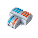 GLOBOSTAR® FAST-CONNECT 69914 Κλέμα Ταχείας Σύνδεσης & Διακλάδωσης Καλωδίων - 2 x Είσοδοι & 6 x Έξοδοι με Συμβατή Διατομή Καλωδίων 0.08mm² έως 2.5mm² - 250V/4KV 32A Max IP20 - Γκρι με Πορτοκαλί & Μπλε - Μ3.6 x Π4 x Υ1.5cm - Πακέτο 5 Τεμαχίων - Image 3