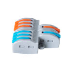 GLOBOSTAR® FAST-CONNECT 69914 Κλέμα Ταχείας Σύνδεσης & Διακλάδωσης Καλωδίων - 2 x Είσοδοι & 6 x Έξοδοι με Συμβατή Διατομή Καλωδίων 0.08mm² έως 2.5mm² - 250V/4KV 32A Max IP20 - Γκρι με Πορτοκαλί & Μπλε - Μ3.6 x Π4 x Υ1.5cm - Πακέτο 5 Τεμαχίων - Image 4