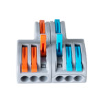 GLOBOSTAR® FAST-CONNECT 69914 Κλέμα Ταχείας Σύνδεσης & Διακλάδωσης Καλωδίων - 2 x Είσοδοι & 6 x Έξοδοι με Συμβατή Διατομή Καλωδίων 0.08mm² έως 2.5mm² - 250V/4KV 32A Max IP20 - Γκρι με Πορτοκαλί & Μπλε - Μ3.6 x Π4 x Υ1.5cm - Πακέτο 5 Τεμαχίων - Image 5
