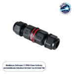 GloboStar® FAST-CONNECT 69921 Διπλός Ι Αδιάβροχος IP68 Σύνδεσμος Ταχείας Σύνδεσης & Διακλάδωσης Καλωδίων - 1 x Είσοδος & 1 x Έξοδος - Εσωτερική Τετραπλή Κλέμα με Συμβατή Διατομή Καλωδίων 4 x 0.5mm² έως 4 x 1.5mm² - 450V 16A Max - Φ2.5 x Υ9cm - Μαύρο - 5 Years Warranty