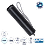 GloboStar® 69924 Φορητός Φακός Χειρός Επαναφορτιζόμενος LED CREE XRE Q5 10W 1000lm Zoom έως 60° με 1 x 18650 Μπαταρία 1200mAh & Battery Protection System - USB 2.0 - 3 Modes IP20 Ψυχρό Λευκό 6000K Φ2.1 x Υ8.8cm
