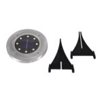GloboStar® 69929 ΣΕΤ 4 Τεμαχίων Αυτόνομα Ηλιακά Φωτιστικά LED SMD 0.80W/Τεμ. 80lm/Τεμ. με Ενσωματωμένη Μπαταρία 600mAh - Φωτοβολταϊκό Πάνελ με Αισθητήρα Ημέρας-Νύχτας Αδιάβροχο IP65 Φανάρι Κήπου Στρογγυλό Ψυχρό Λευκό 6000K Φ12 x Υ13cm - Image 5