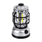 GloboStar® 69933 Αυτόνομο Επαναφορτιζόμενο Φανάρι Camping LED 5W με Επαναφορτιζόμενη Μπαταρία 18650 1200mAh Li-ion - Power Bank - Αδιάβροχο IP54 - Dimmable - Μαύρο Ασημί - Ψυχρό Λευκό 6000K Φ10.2 x Υ18cm - Image 3