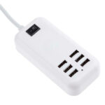 Φορτιστής USB 6 Θέσεων με ON / OFF Διακόπτη 4A 20 Watt 5V DC Λευκός GloboStar 69998 - Image 4