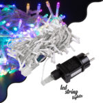 85835 Διακοσμητική Γιρλάντα 13 Μέτρα με Controller 8 Προγραμμάτων Εναλλαγών Φωτισμού - Επεκτεινόμενη 100 LED 3.6W AC 230V με Διάφανο Καλώδιο & Πρίζα Schuko Αδιάβροχη IP44 RGB Μ13m - Image 2