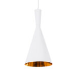 GLOBOSTAR® SHANGHAI 01026-C Μοντέρνο Κρεμαστό Φωτιστικό Οροφής με Ντουί 1 x E27 AC 220-240V IP20 - Λευκό & Χρυσό - Μ19 x Π19 x Υ38cm - Image 2