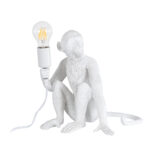 GLOBOSTAR® APES 01808 Μοντέρνο Επιτραπέζιο Φωτιστικό Πορτατίφ με Ντουί 1 x E27 AC 220-240V IP20 - Λευκό - Μ30 x Π27 x Υ30cm - Image 2