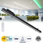GLOBOSTAR® LUCA 61032 Μοντέρνο Φωτιστικό Οροφής LED 54W 6500lm 120° AC 220-240V IP20 Ρυθμιζόμενο Λευκό CCT με Χειριστήριο από 2700K έως 6000K Dimmable - Lumileds SMD Chip - Μαύρο Ματ - Μ121.5 x Π5 x Υ4cm - 3 Χρόνια Εγγύηση - Image 2
