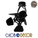 GLOBOSTAR® BROADWAY 01371 Vintage Φωτιστικό Οροφής με Ντουί 1 x E27 AC 220-240V IP20 - Μαύρο - Μ20 x Π20 x Υ27.5cm