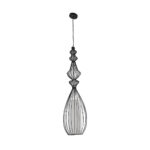 GLOBOSTAR® LILY 01561 Vintage Κρεμαστό Φωτιστικό Οροφής με Ντουί 1 x E27 AC 220-240V IP20 - Μαύρο & Λευκό - Μ20 x Π20 x Υ90cm - Image 4