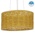 GLOBOSTAR® INCASS 01630 Vintage Κρεμαστό Φωτιστικό Οροφής με Ντουί 3 x E27 AC 220-240V IP20 - Μπεζ - Μ40 x Π40 x Υ22cm