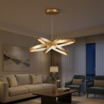 kelvo® NEMESIS KLV-101-0222-V2 Κρεμαστό Φωτιστικό Οροφής LED 120W 12000lm 180° AC 220-240V IP20 Ρυθμιζόμενο Λευκό CCT με Χειριστήριο από 2700K έως 6000K Dimmable - Lumileds SMD Chip - Χρυσό Πλατίνα - Μ80 x Π80 x Υ80cm - 3 Χρόνια Εγγύηση - Image 3