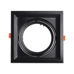 GLOBOSTAR® VITA 77853 Χωνευτή Κινούμενη Βάση για Σποτ AR111 για Ντουί GU10/GU5.3 IP20 - Μαύρο Ματ - Μ18 x Π18 x Υ4.5cm / Q17.5 x 17.5cm - Image 2